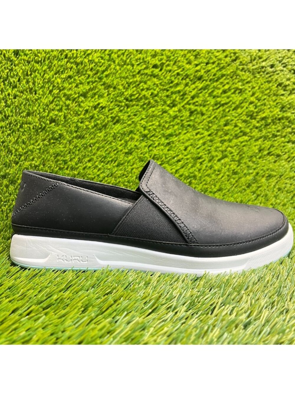 Kuru Roam Atla Womens Size 8.5 Black White Casual Walking Slip On Shoes Sneakers